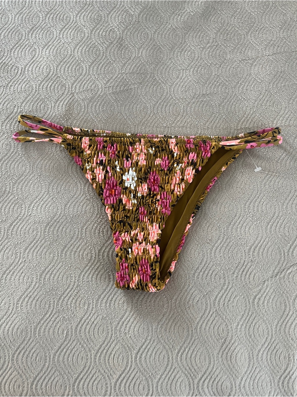 Tori Praver bikini bottoms only in pink and olive combo size large